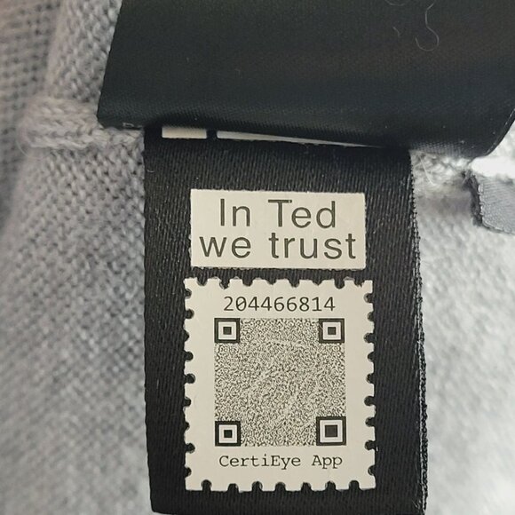 Ted Baker London Wool Blend Sweater Size 6 Quarter Zip Gray Knit Classic - Picture 6 of 9